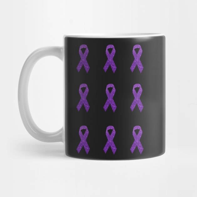 Purple Faux Glitter Awareness Ribbon Pack by Felicity-K